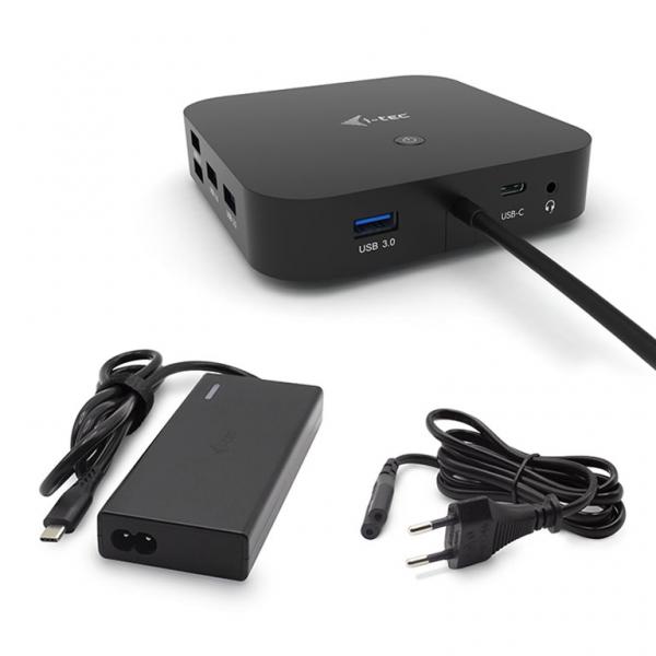 I-tec usb-c dual display docking station con power delivery 65w e caricatore universale 77w
