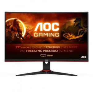 Aoc monitor curvo gaming 27`` led va c27g2ze - bk 1920x1080 full hd tempo di risposta 0,5 ms frequenza di aggiornamento 240 (hz)