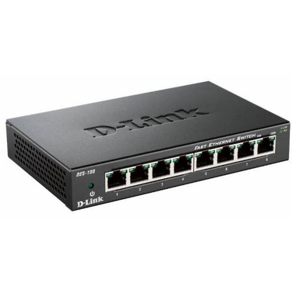 D-link 8-port 10/100 metal housing desktop switch