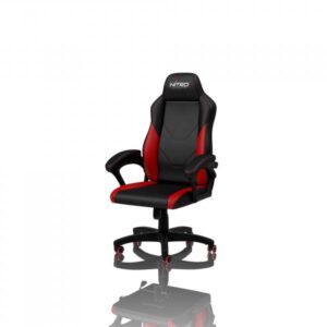 Nitro concepts c100 sedia gaming per pc seduta imbottita pelle sintetica pu nero rosso