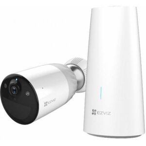 Ezviz bc1-b1 kit 1 telecamera ip a batteria wireless bc1 e base b1a torretta full hd ip66 waterproof visione notturna a colori colore bianco