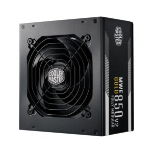 Cooler master mwe 850 gold v2 alimentatore completamente modulare (spina ue) - alimentatore 80 plus gold da 850w, cavi piatti neri, ventola hdb da 120mm, soglia alta temperatura