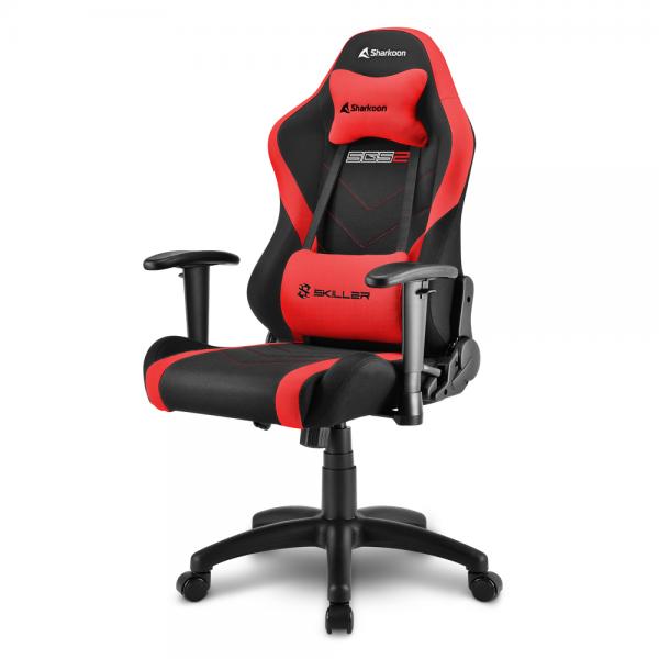Sharkoon skiller sgs2 junior sedia gaming kids in tessuto braccioli e schienale regolabili rosso