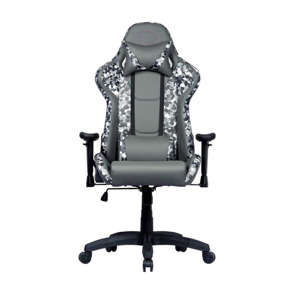 Cooler master r1s gaming caliber camo poltrona da gaming ergonomica regolabile imbottita nero grigio bianco