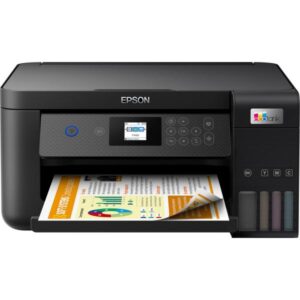 Epson ecotank et-2850 stampante multifunzione a4 (stampa, copia, scansione) usb, wi-fi, wi-fi direct, display lcd 3,7 cm, serbatoi flaconi alta capacita`, epson smart panel, fronte-retro, nero