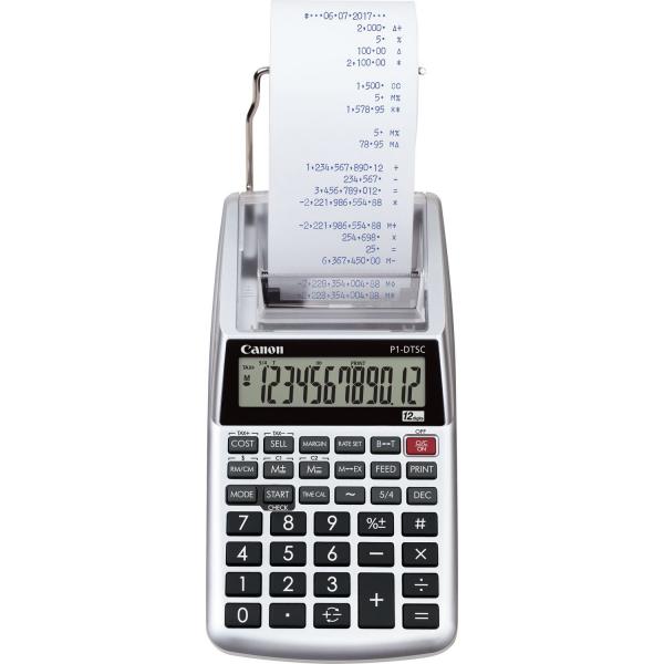 Canon p1-dtsc ii calcolatrice mini scrivente 12 cifre grigio