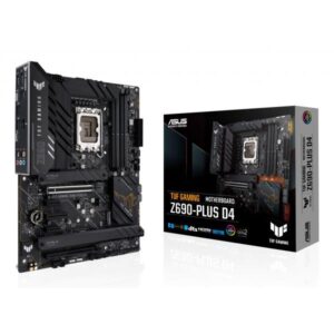 Asus tuf gaming z690-plus d4 scheda madre gaming atx, intel z690, lga1700, ddr4, pci 5.0, 14+1 fasi di alimentazione, intel 2.5gb lan, realtek 7.1 sorround, 4xm.2, 4xsata 6gb-s, aura sync rgb, nero