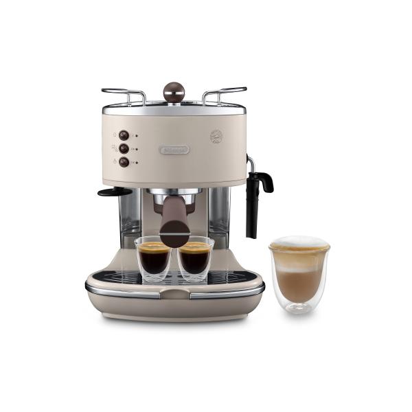 Delonghi ecov311.bg icona vintage macchina da caffe` sistema manuale potenza 1100 w capacita` 1,4 litri cappuccino system eco function beige