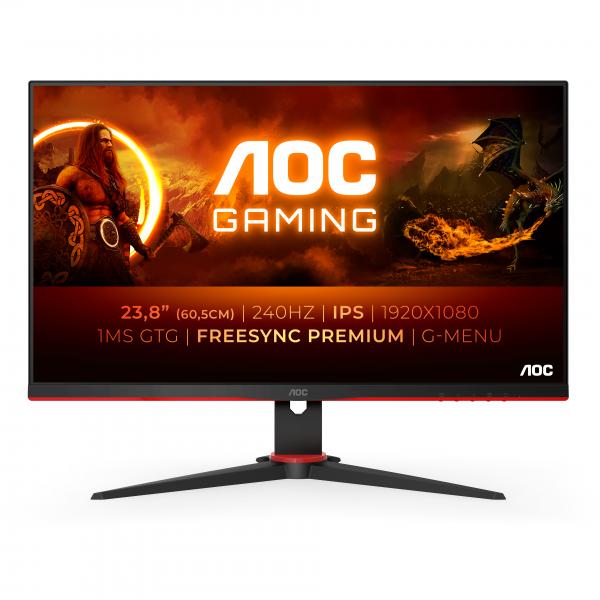 Aoc monitor 23.8`` led ips gaming g2 24g2ze - bk 1920x1080 full hd tempo di risposta 0.5 ms frequenza di aggiornamento 240 (hz)