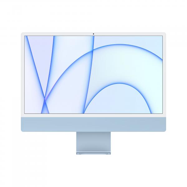 Apple imac 2021 24 retina 4.5k chip m1 gpu 8-core ram 8gb-ssd 256gb-macos big sur italia blu (mgpk3t/a)