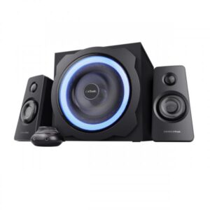 Trust gxt 628 sistema diffusori audio 2.1 sub illuminazione led potenza tot 120w rms colore nero