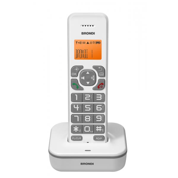 Brondi bravo star cordless ampio display 50 memorie id chiamante vivavoce bianco-grigio