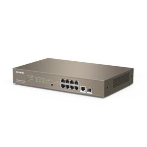 Tenda teg5310p-8-150w switch full managed ieee 802.3uxzab 802.1qwdsp 802.3af-at 8xge(poedati)+1xge+1sfp(dati) out 130w