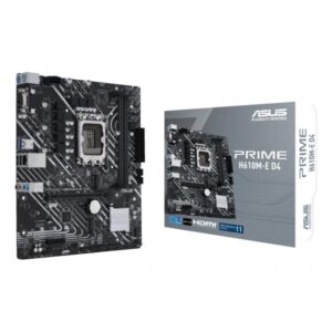 Asus prime h610m-e d4 scheda madre matx, intel h610, lga1700, ddr4, pci 4.0, realtek 1gb ethernet, realtek 7.1 surround, 2xm.2, 4xsata 6gb-s, usb 3.2 gen 1, armoury crate, nero