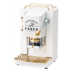 Faber pro deluxe macchina da caffÈ cialde 44mm 500w 15 bar 1.3lt pure white ottone