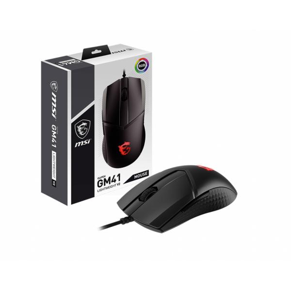 Msi clutch gm41 lightweight v2 mouse ambidestro usb tipo a ottico 16000 dpi