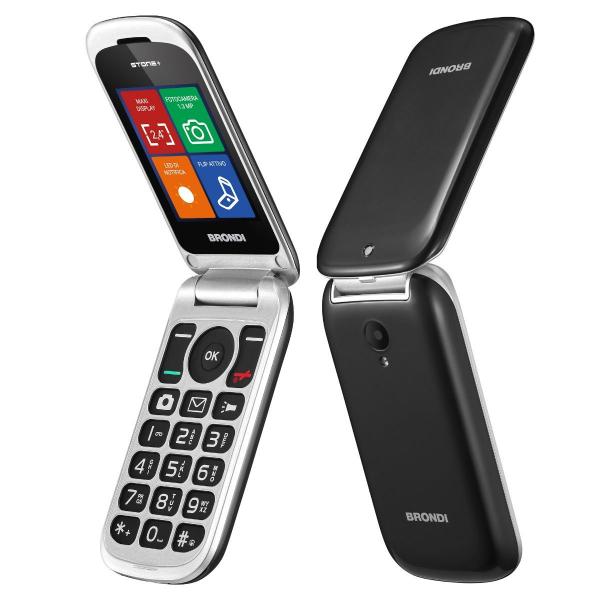 Brondi stone apertura a conchiglia e flip attivo dual sim 2.4`` nero