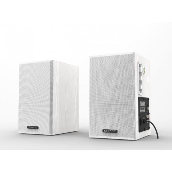 Empire eco100 plus casse amplificate 2.0 100w woofer da 4 bass reflex + tweeter 1 2 x rca con tecnologia risparmio energetico white