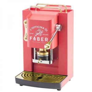 Faber pro deluxe macchina da caffÈ cialde 44mm 500w 15 bar 1.3lt cherry red ottone