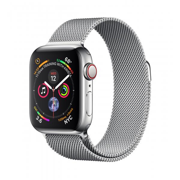 Apple watch serie 4 gps + cellular cassa 40mm acciaio con cinturino loop mglia milanese silver
