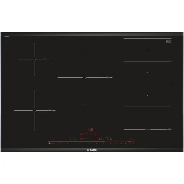 Bosch pxv875dc1e serie 8 piano cottura a induzione 5 zone flexinduction perfectfry 17 livelli di potenza 80 cm nero