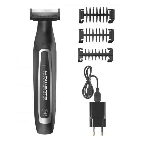 Rowenta tn6000 forever sharp rasoio regolabarba 3-in-1 lame in acciaio inox autoaffilanti 3 pettini regolabarba autonomia 120 minuti