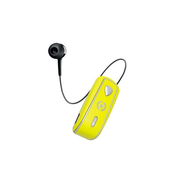 Auricolare celly snail mono auricolare senza filo retractable yellow