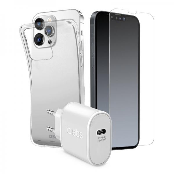 Sbs kit caricatore, cover e screen per iphone 13 pro