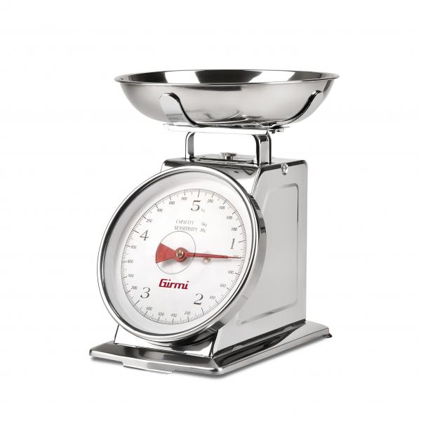 Girmi ps90 bilancia meccanica da cucina 5kg acciaio inox