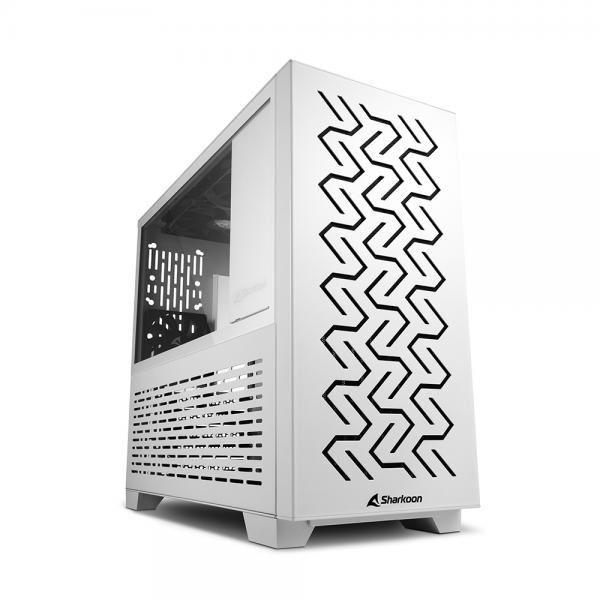 Sharkoon ms-z1000 case micro-atx 2xusb 3.0 vetro temperato 1x80mm fan rear 2x120mm fan superior bianco