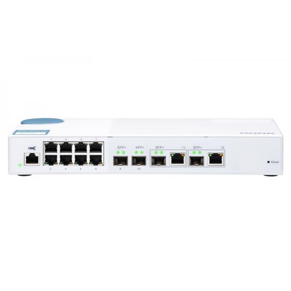 Qnap qsw-m408-2c switch gestito l2 - 2 x 10 gigabit sfp+ + 2 x sfp+ 10 gigabit combo + 8 x 10/100/1000 desktop bianco