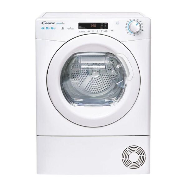 Candy smart pro csoe h8a2de-s asciugatrice a pompa di calore 8kg classe a++ programma cicli rapidi, easycase programma lana controllo remoto 596x607x850