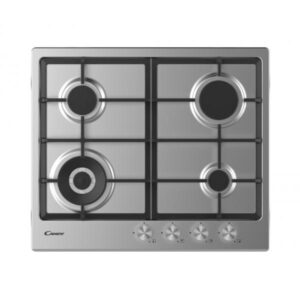 Candy chg6bf4wpx piano cottura a gas 4 zone griglie in ghisa 60 cm acciaio inox