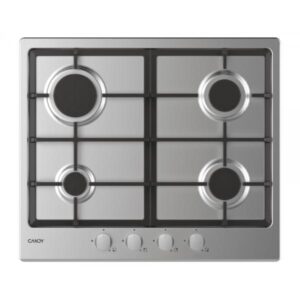 Candy chg6brx piano cottura a gas 4 zone griglie in ghisa 60 cm acciaio inox