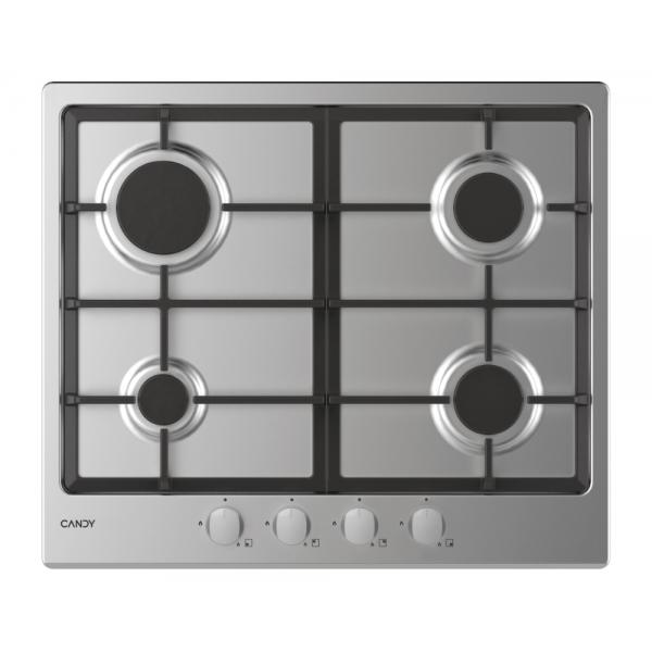Candy chg6brx piano cottura a gas 4 zone griglie in ghisa 60 cm acciaio inox