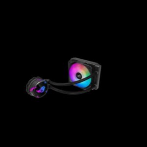 Asus rog strix lc 120 rgb, cooler cpu all-in-one rog, con illuminazione addressable rgb, aura sync, rivestimento pompa ncvm e ventola del radiatore rog 120 mm
