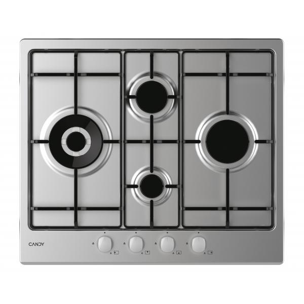 Candy chw6d4wx piano cottura a gas 4 zone 60 cm acciaio inox