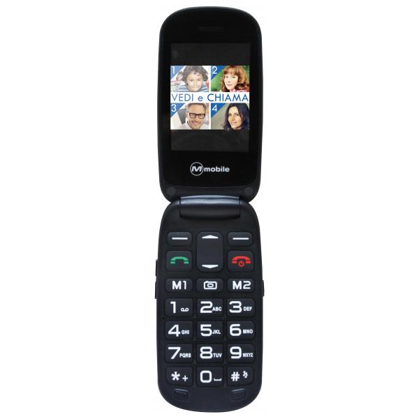 Mediacom facile duo flip 3g easy phone 2.4 clamshell tasti grandi radio fm tasto sos volume amplificato 3g italia black