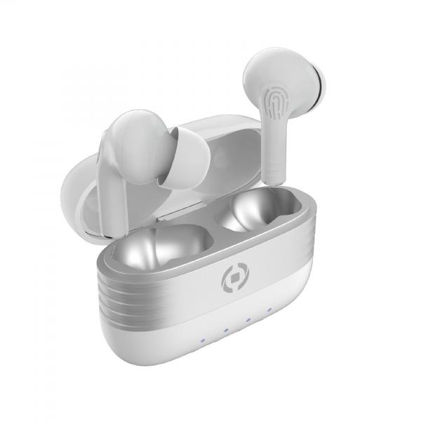 Celly celly flip1 auricolari wireless con custodia di ricarica bianco/silver