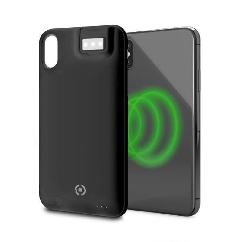 Celly powercase wireless cover powerbank per iphone xs-x nero