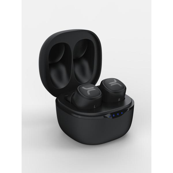 Wesc auricolari true wireless con custodia di ricarica con led 20 ore di riproduzione controlli touch resistenti all`acqua ipx6 nero