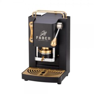 Faber pro mini deluxe macchina da caffÈ cialde 44mm 500w 15 bar 1.3lt mat black ottone