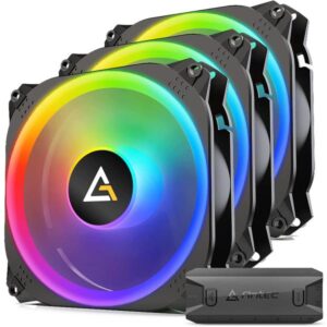 Antec prizm x 120 argb 3+c kit 3 ventole 120 mm argb a doppio anello con fan controler black