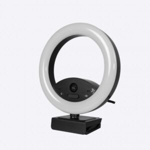 Arozzi occhio webcam true privacy con luce ad anello full hd 30 fps 2 mp doppio microfono black