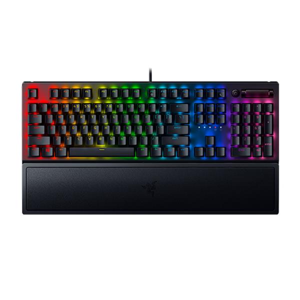 Razer blackwidow v3 green switch tastiera da gaming con illuminazione chroma rgb rotella digitale multi-funzione e tasti multimediali poggia polsi ergonomico layout italiano nero