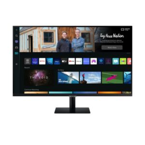 Samsung smart monitor m5 (s27bm500), flat 27``, 1920x1080, full hd, piattaforma smart tv (amazon video, netflix), airplay, mirroring, office 365, wireless dex, casse integrate, iot hub, wifi, hdmi