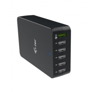 I-tec caricabatterie da rete 6x usb a 52w nero