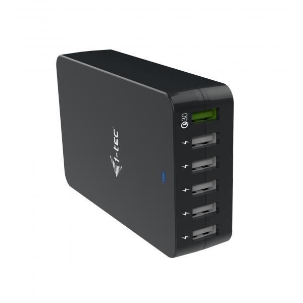 I-tec caricabatterie da rete 6x usb a 52w nero