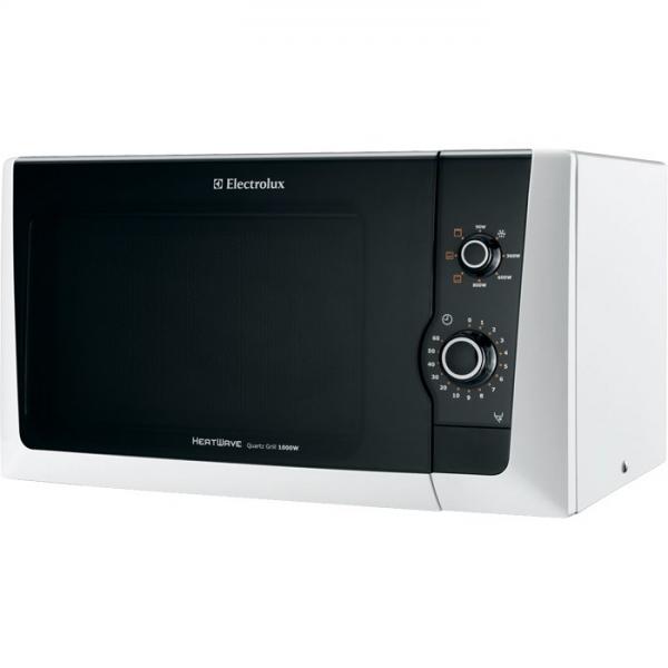 Electrolux emm21150w forno a microonde con grill capacita` 21 litri potenza 800w piatto girevole in vetro termoresistente bianco
