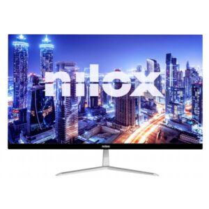 Nilox monitor 24 pollici, monitor full hd con schermo frameless, risoluzione 1920x1080 px, porte hdmi e vga, tempo di risposta 5ms, luminosita` 220 cd-m2, cavo hdmi e stand incluso, design minimalista